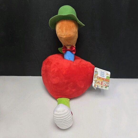 Kohls Cares Lowly Worm Apple Plush 12” Richard Scarry Busy World of Busytown NEW - Picture 2 of 14